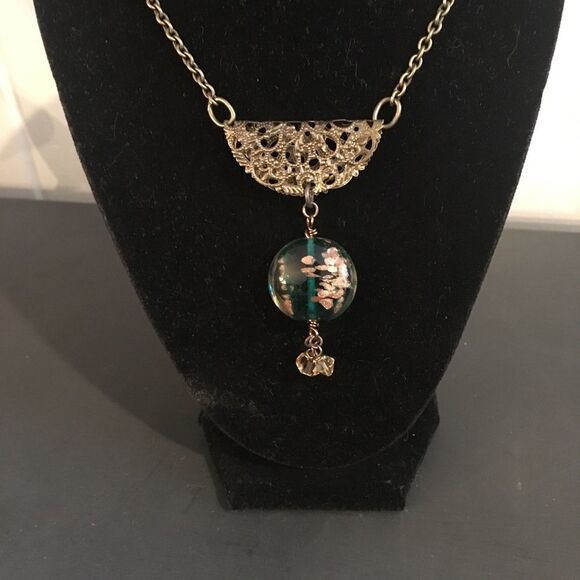 Hand Crafted Filigree Chain Charm Necklace - Picture 4 of 5